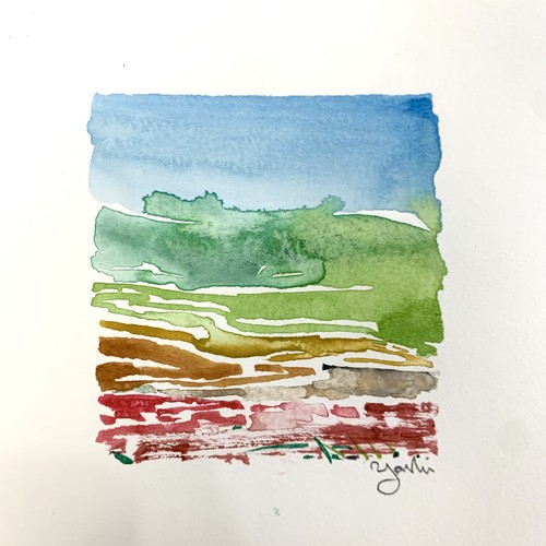 Handmade watercolor red mesa - handmade,